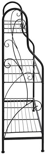 DOEWORKS 3 Tier Metal Plant Stand Storage Rack Shelf Pot Holder for Indoor Outdoor Use, Black