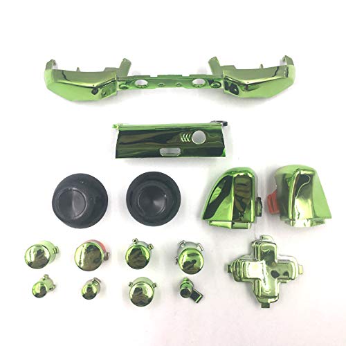 Image of Bumpers Triggers Buttons Thumbstick Cap DPad LB RB LT RT for Xbox One Slim Xbox One S Controller - Chrome Green