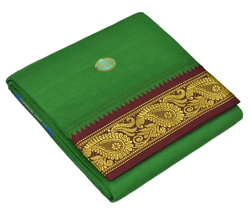 Image of TUNI MANI Men's Panchakacham Dhoti with Angavasthram Towel, Jari Border, 100% Cotton, Size: 9 X 5 (4.0mtr Dhoti, 2.25mtr Towel) (Unstitched)