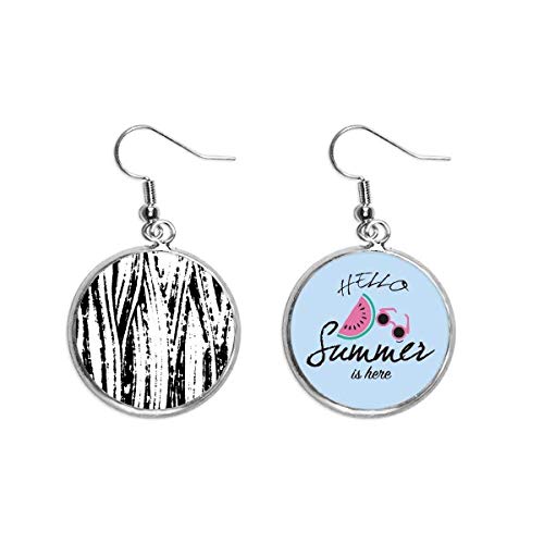 Pendientes de sandía verano estilo lóbulo con textura pincelada artística