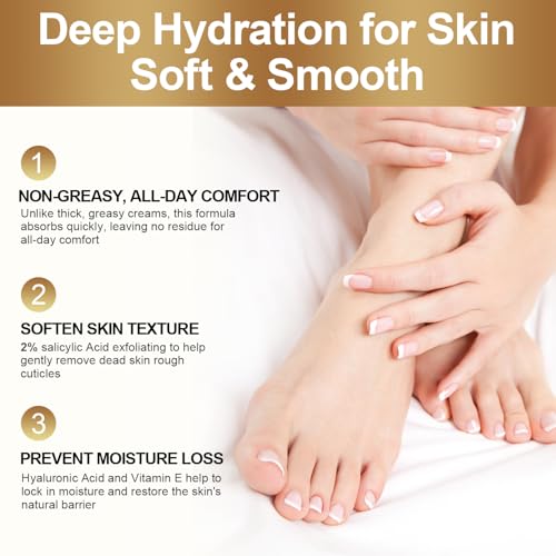 LAWEZX Urea Creme 60 Prozent für Füße und Hände, 150g Urea-Creme plus 2% Salicylsäure - Reparaturcreme für Raue, Trockene und Rissige Haut, Hornhautentferner, Intensive Feuchtigkeit, Maximale Stärke