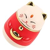 Amosfun Soporte para Palillos de de Gato de la Suerte Aplastar Bolas Palillos Reutilizables para los Palillero de salón decoración de Cocina con palillero el plastico Rojo