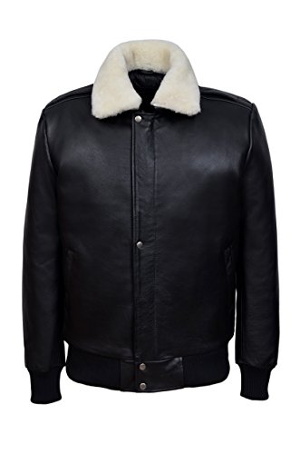 Smart Range Leather Blouson aviateur pour hommes Blouson de moto style Air Force à col en cuir uni 1224 (Small) Cover