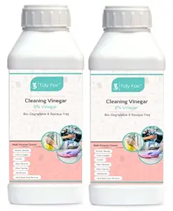 TIDY FOX Cleaning Vinegar/Synthetic/White / 2Ltr [2 Bottles of 1Ltr Each]