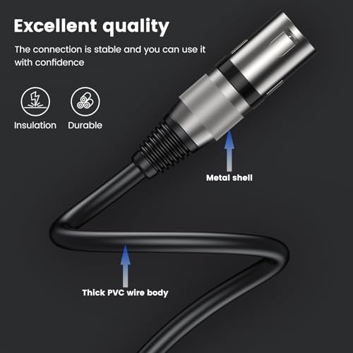 MOSWAG 6.35MM Male to XLR Male Audio Cable Adapter