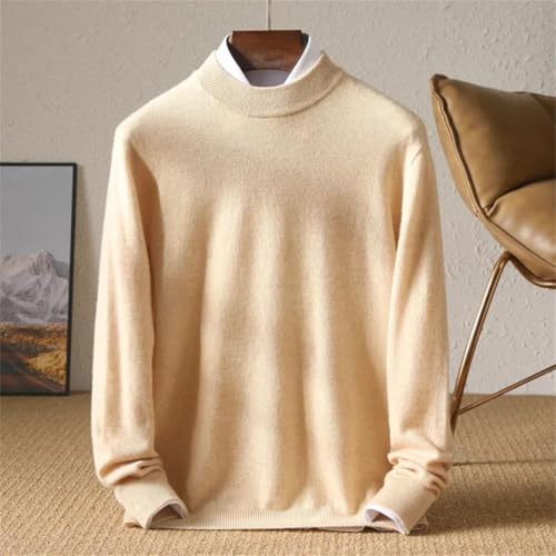 Wjnvfioo Merino Wool Sweater Men's Half High Collar Casual Solid Color Basic Base Cashmere Sweater2