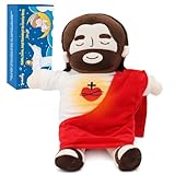 Yelakey Offiziell Jesus Plüsch Atmen Beruhigende Plüschtier Herz von Jesus Spielzeug Retter Puppe für Kirche Sonntag Schule Religiöse Ostern Geschenk für Kinder (Red)