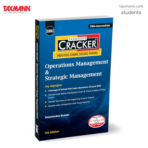 Image of Taxmann's CRACKER for Operations Management & Strategic Management (Paper 9 | OMSM) - Practice-first Question Bank with 600+ Solved Past-Exam Questions for CMA Intermediate | Dec. 2026 /June 2027 Exams