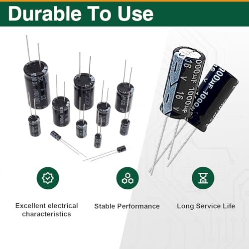 280 Pcs 24 Values Electrolytic Capacitor Assortment Box Kit(0.1uf - 1000uf),Direct Insertion Aluminum Electrolytic Capacitors 10v 16v 25v 50v Available for TV, LCD Monitor, Radio, Stereo, Game - Thumbnail 4