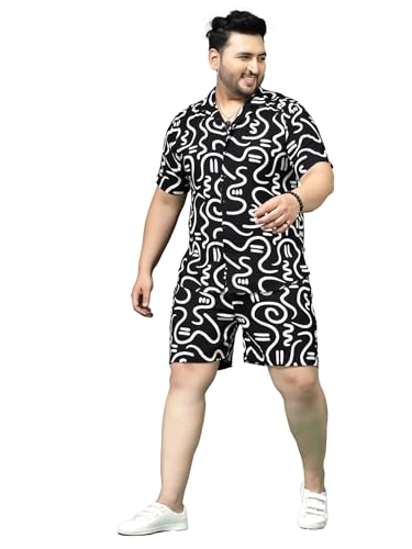 Image of Rigo Printed Co-Ord Set for Men's | Casual Shirt & Shorts Night Suit Set | Lounge-wear Nightdress Pajama Set for Men's | Night Wear, Beach Wear, Vacation Wear Outfit