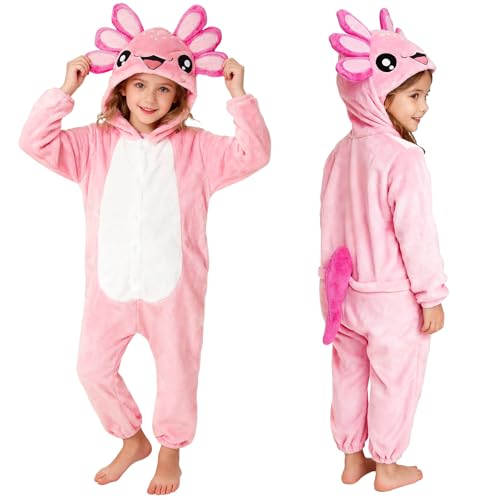 PinkSheep Cartoons Schlafanzug Mädchen Fleece Onesie Kinder Jumpsuit...