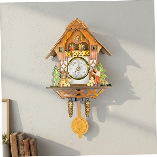 Reloj de cuco de madera retro y silencioso para decoración de pared 3