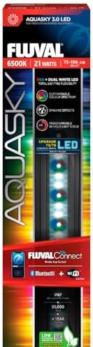 Fluval Aquasky 3.0 LED 21W | Meerwasser Aquariumbeleuchtung 75-106 cm | App-Steuerung, RGB+Weiß-Vollspektrum, 24-Stunden-Lichtzyklus, Wettereffekte, IP67-Schutzklasse, für bepflanz