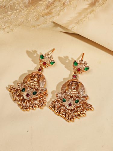 Image of Shining Diva Fashion Stylish Fancy Pearl Choker Traditional Jewellery Set for Women | Temple Necklace Set | Festive Wedding Party Necklace | 22k Gold Plated | Just Like Original Gold Jewellery