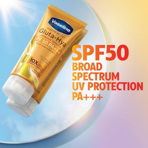 Image of Vaseline Gluta Hya - Antioxidant SPF 50 PA+++ Sunscreen for Face & Body | Glutathione & Hyaluronic Acid infused Sunscreen 175 ML