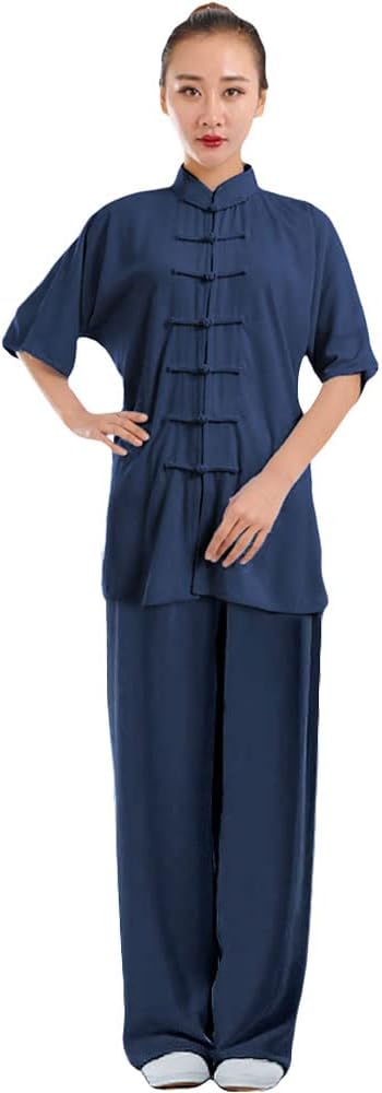 ZooBoo Unisex Cotton Blend Long/Short Sleeves Tai Chi Suit Morning Exercise Uniform Kung Fu Clothing