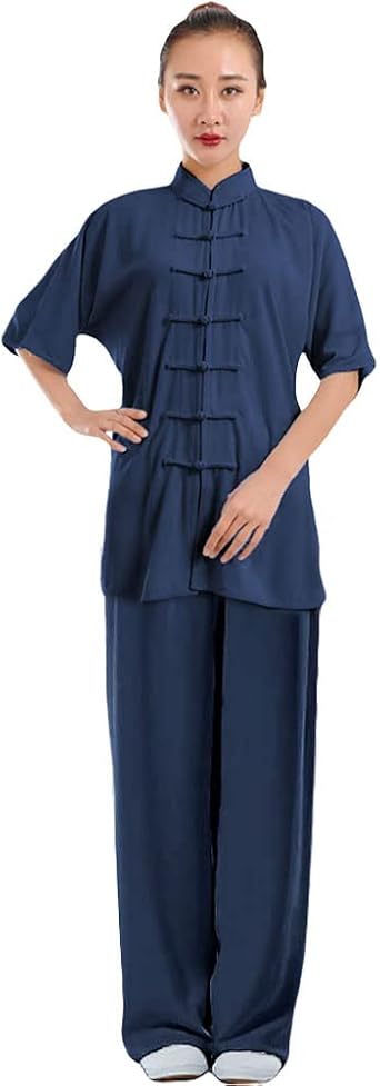 ZooBoo Unisex Cotton Blend Long/Short Sleeves Tai Chi Suit Morning Exercise Uniform Kung Fu Clothing