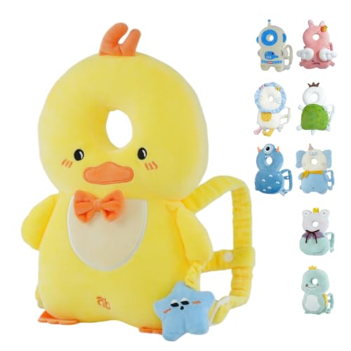 Image of Baby Head Protector Backpack - Soft & Lightweight Fall Cushion Backpack for Toddlers Walking and Crawling(Yellow Chick)