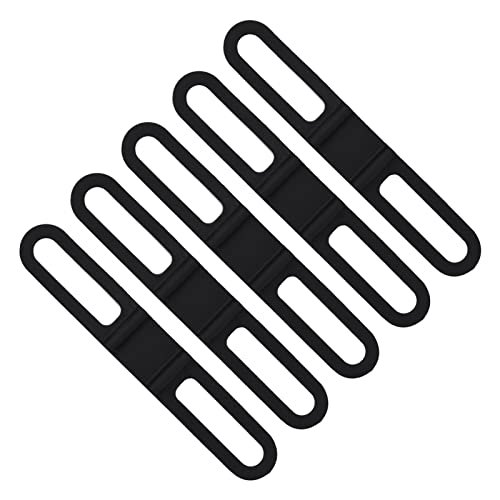 Alomejor 5pcs Silicone Strap Universal Bike Silicone Holding Strap for Bike Light Flashlight Cellphone and More