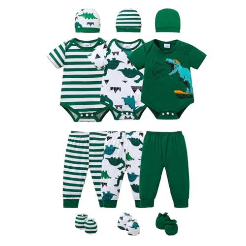 Image of YWFSHOP Newborn Baby Boys Clothes Outfits Funny Pattern Romper Pants Set Infant Unisex Baby Clothing 12Pcs