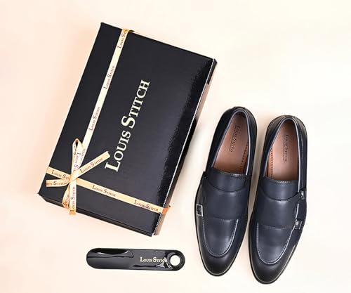 Image of LOUIS STITCH Oxford Formal Shoes for Men | Slip-on Monk Style | Office Shoes for Men | Ideal for Business, Casual, Parties (LSRG FM)