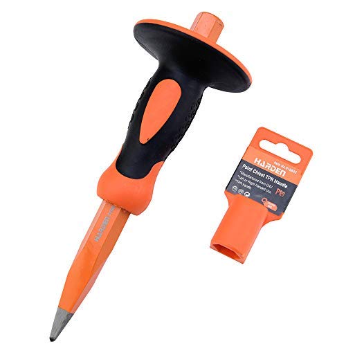 Masonry Chisel， Lightdot Hardware，Pointed chisel Flat Chisel with TPR Handle (Pointed chisel)