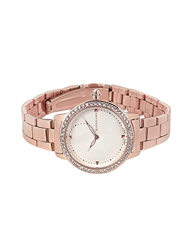 Image of Giordano Analog Diamond Studded Watch for Women With Metal Strap - Water Resistant, Elegant Ladies Wrist Watch to Compliment Your Look - Ideal Gift - GZ-60046