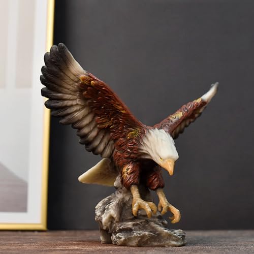Estatua decorativa de águila colorida de resina