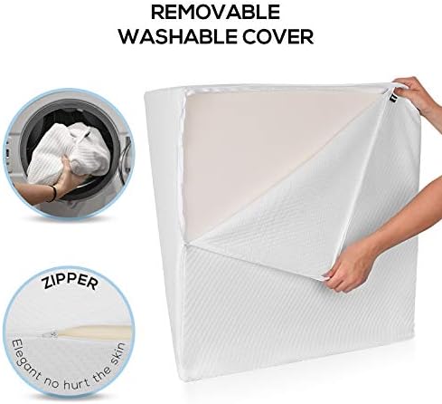 Leg Elevation Memory Foam Pillow with Removeable, Washable Cover - Elevated Pillows for Sleeping, Blood Circulation, Leg Swelling Relief and Sciatica Pain Relief - Pillow for Back Pain and Pregnancy