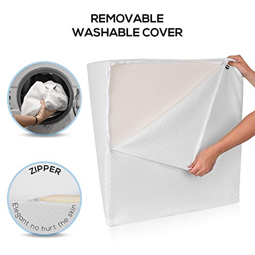 Ebung Bed Wedge Pillow With Memory Foam Top 12In – Wedge Pillow For Snoring, Neck Pillow For Pain Relief, Shoulder Pain, Back Pillow For Sitting In Bed, Heartburn Relief – Removable, Washable Cover #TOP7