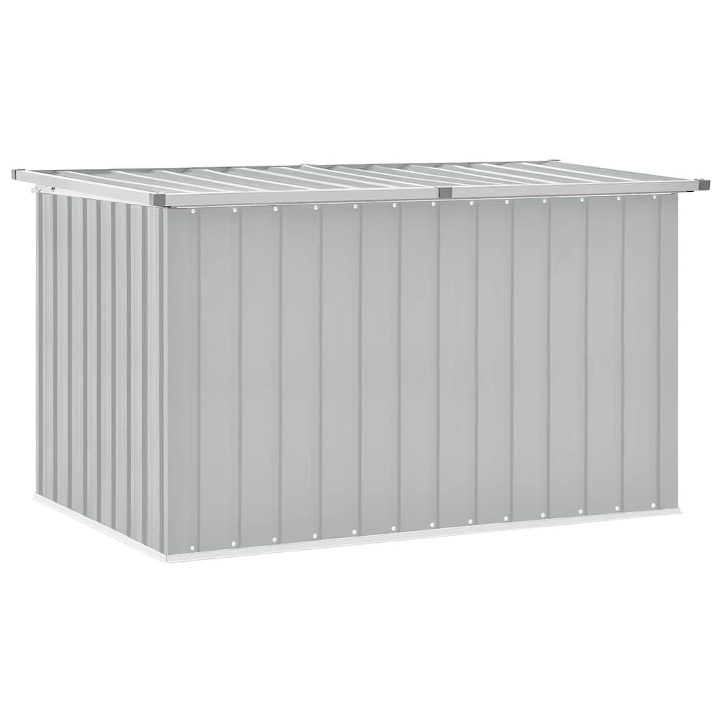 Stabile scatola portaoggetti in acciaio zincato, 149 x 99 x 93 cm, grigio, per cuscini e coperte, versatile come cassetta degli attrezzi, design minimalista per terrazza e giardino.