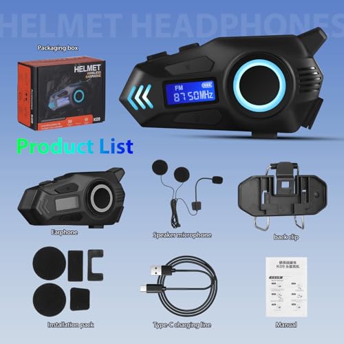 Auriculares para casco moto VILLCASE con micrófono integrado 3