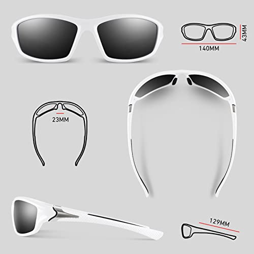 Image of WEAROYO Polarized Sports Sunglasses for Men Women,Fishing Driving Rectangular Goggles UV400 Protection