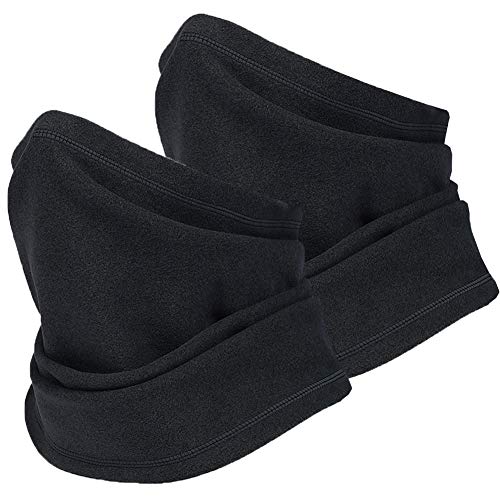CRUOXIBB Polar Fleece Neck Warmer, Winter Neck Gaiter Windproof Ski Mask Cold Weather Face Cover For Men Women Out Sports