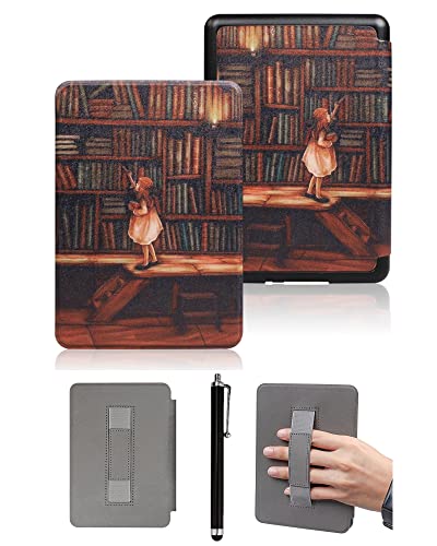 Custodia da 6 Slim Painted per Kindle 11th Generation-2022 Modello C2V2L3 . Protettiva Impermeabile con Funzione da Auto-Veglia A Sonno con Design del Cinturino Manuale