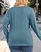 Womens Plus Size Tops Basic Long Sleeve Shirts Crew Neck T Shirt Fall Outfits Loose Fit Casual Blouses (Blue Green, 5XL)
