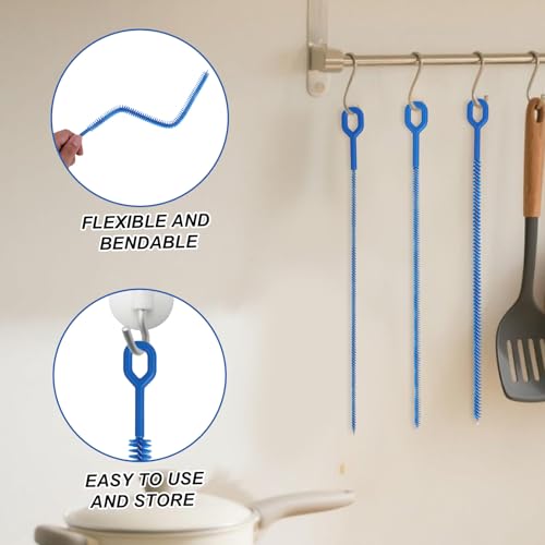 Image of 6pcs Straw Cleaner Brush Set, 12.6 Inch Cleaning Brush Extra Long Reusable Water Bottle Pipe Cleaner Bendable Cleaning Tool for Metal Silicone Plastic Glass Straws Tubes (Blue)