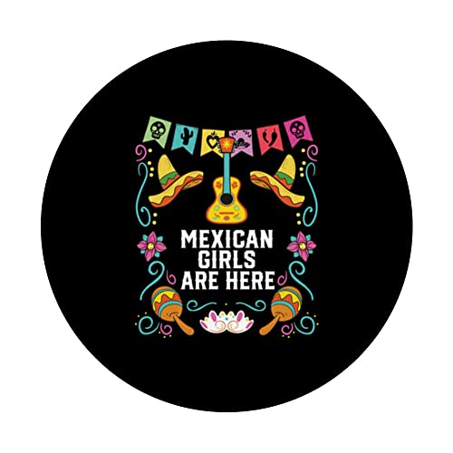 Mexican Girls Are Here Mexico Pride Country PopSockets Swappable PopGrip, Black - Image 3