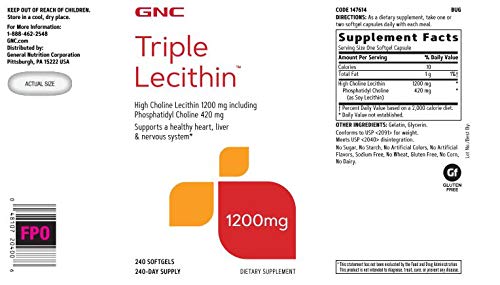 Gnc 147614 Triple Lecithin - 240 Softgels thumb #1