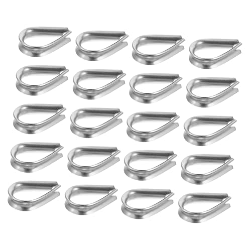 ABOOFAN 50 Piezas Guardacabos Acero Inoxidable para Cable Pulg Protección Duradera Resistente Corrosión Uso Industrial Náutico Exterior