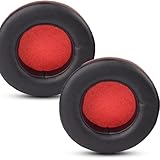 Replacement Ear Pads, Compatible with Xiberia K5 Headphones, New Soft Protein Leather Combined with high-Density Memory Foam, ACCIUK Replacement Ear Pads 1 Pair (Black and red)