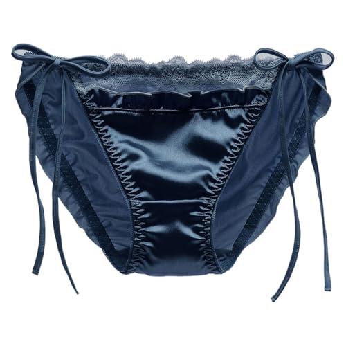 Lencería Mujer Elegante Top de Encaje Cómoda Ropa Interior Femenina, azul, M