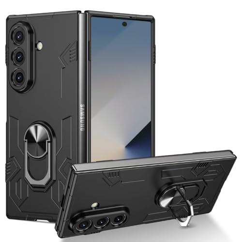 Image of amazon basics Shield Armor Pro Case for Samsung Galaxy Z Fold 6 Ring Holder Stand Back Case Cover for Samsung Galaxy Z Fold 6 - Black