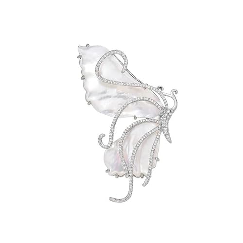 WYBFFC Natural Shell Copper Decoration Pin Suit Accessories Brooch Set with Diamonds �X�[�c�̃R�[�g�ɂ�����