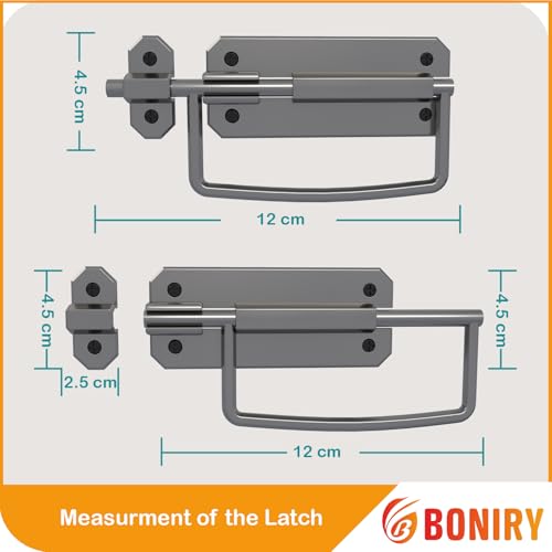 Image of Boniry Door Lock /Latch- Premium Door Locks for Main Door - High Security Main Door Latch for Home and Office - Durable and Reliable Door Latch for Enhanced Safety (Satin Black)