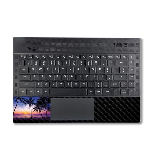 Image of MightySkins Carbon Fiber Skin Compatible with Alienware X14 R2 (2023) Full Wrap Kit - Palm Sunrise | Protective, Durable Textured Carbon Fiber Finish | Easy to Apply & Change Styles | Made in The USA