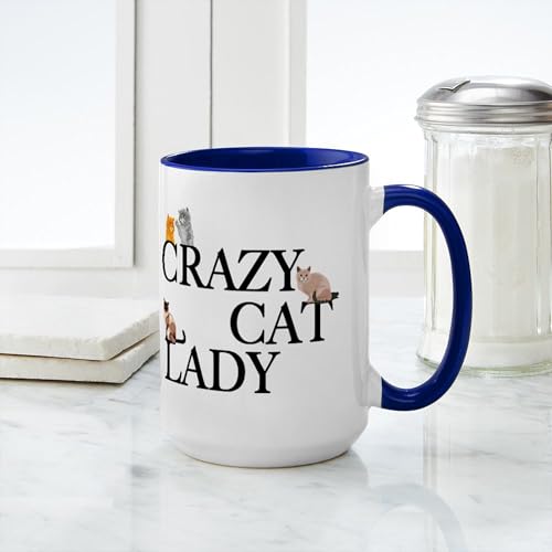 Taza grande de cerámica 15 oz Crazy Cat Lady miniatura 4