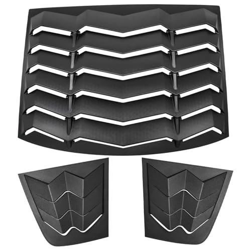Rear & Side Window Louvers Compatible for Dodge Charger 2011-2022 ABS Sun Shade Wind-Shield Cover Matte Black