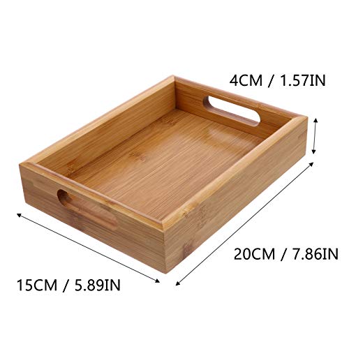 FRCOLOR Bandeja de madeira com alças decorativas para servir no café da manhã na cama, aperitivos, o