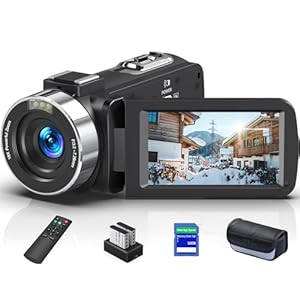 8K 64MP Camcorder Video Camera 18X Digital Zoom YouTube Vlogging Camera Webcam IR Night Vision WiFi 3.0”Touch Screen Camcorders with Microphone, 32G SD Card, Remote Control and 2 Batteries